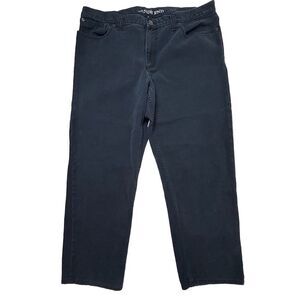 Lands End Square Rigger Jeans Traditional Fit Midnight Blue Denim Mens 42x28 EUC
